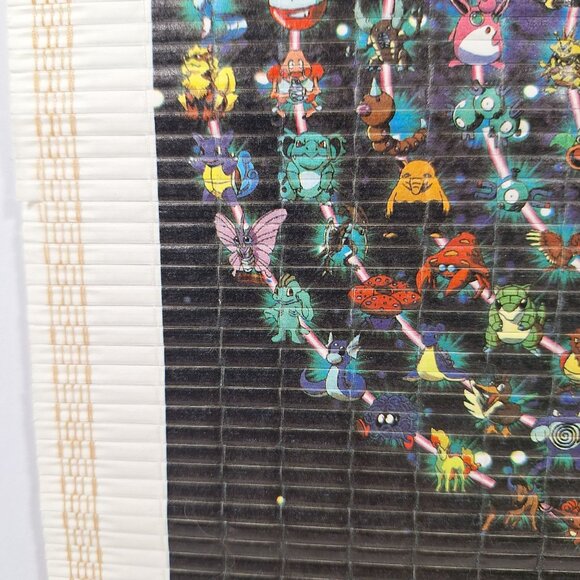 Pokemon Bamboo Wall Scroll Pikachu Anime Art Vintage 1990s - Picture 2 of 16